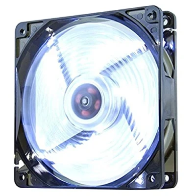 Obrázek NOX COOLFAN NXCFAN120LW 120mm PC Box Lüfter, 9 durchscheinende Klingen, langlebige Lager, 4 LEDs, leise, 3 und poliger Stecker, weiß schwarz