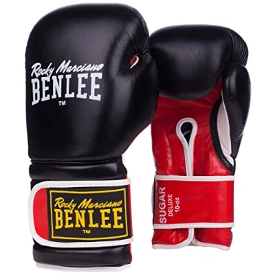 Obrázek BENLEE Rocky Marciano Unisex Adult Boksehandsker Boxing Glove Sugar Deluxe boxerské rukavice, černá/červená, 12 EU