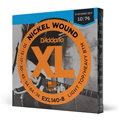 Obrázek D&#039;Addario Kytarové struny E kytara pro elektrické kytary elektrickou kytaru EXL140 8 Lt. Top/Hvy. Bottom, strun, 10 74 1 kus
