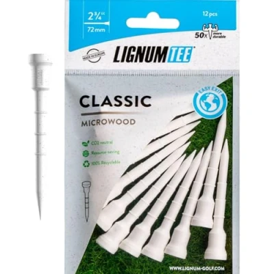 Obrázek Longridge Golf Tees bílé 72 mm 12 kusů Microwood se systémem distančního kroužku