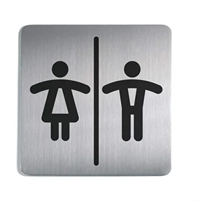 Obrázek Durable 495823 Piktogram dámské a pánské WC (čtvercové, 150 x mm) ušlechtilá ocel