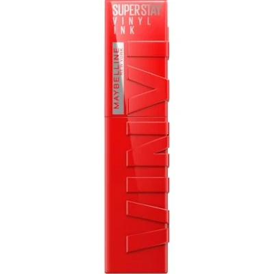 Obrázek Maybelline New York tekutá rtěnka, rtěnka s 16hodinovým držením a lesklým finišem, Super Stay Vinyl Ink, č. 25 Red Hot, 4,2 ml
