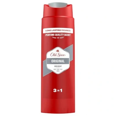 Obrázek Old Spice Originální sprchový gel &amp; šampon 3 v 1 pro muže (250 ml), pleťové vlasy muže, dlouhotrvající svěžest