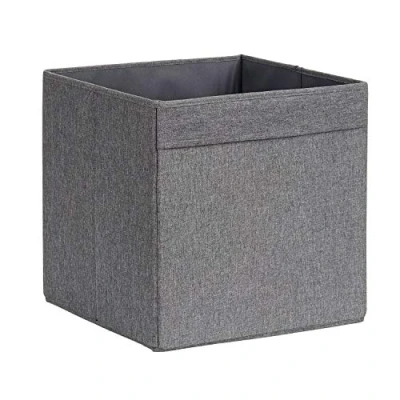 Obrázek LOVE IT STORE Premium úložný box vložka Kallax ze lnu zesílený dřevem čtvercový a stabilní šedý 33 x cm