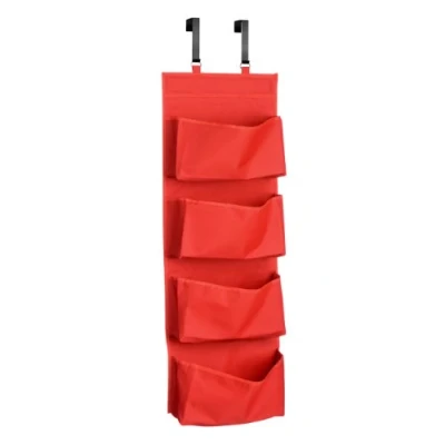Obrázek Premier Housewares 4 Tvarované přes dveře červený závěsný organizér, polyester, 10 x 37 90