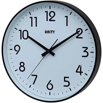 Obrázek Unity Nástěnné hodiny, Fradley, Silent Sweep, moderní, černé, 30 cm