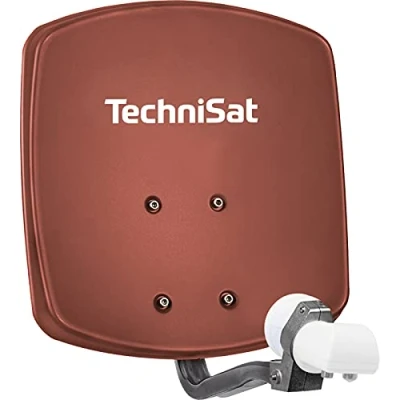 Obrázek TechniSat DIGIDISH 33 satelitní miska pro 2 účastníky (33 cm malé zařízení kompletní sada s nástěnným držákem a univerzálním Twin LNB) červená