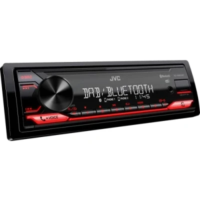 Obrázek JVC KD X282DBT USB autorádio s DAB+ &amp; Bluetooth handsfree zařízení (USB, AUX In, 1 x Pre Out 2,5 V, zvukový procesor, 4 50 W, červené podsvícení tlačítek)