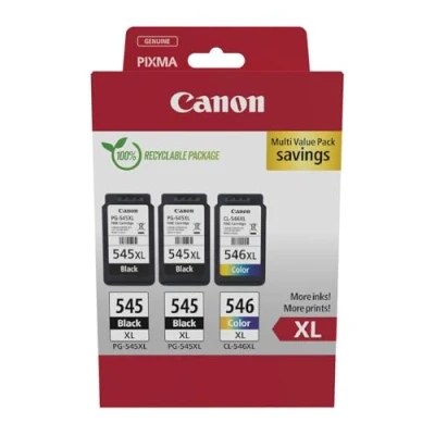Obrázek Canon Originální inkoust PG 545XL x 2 / CL 546XL (3 inkoustové náplně; 2x černá XL + 1x barva XL) Multipack