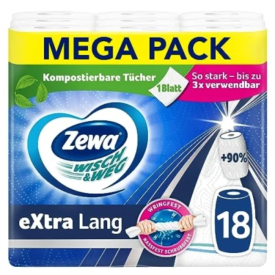 Obrázek Zewa Stěrač &amp; cesta extra dlouhý originál, Mega Pack, 9 balení