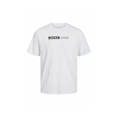 Obrázek JACK &amp; JONES Pánské tričko logo kulatý výstřih tričko, bílá/potisk: play 5