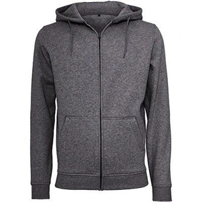 Obrázek Build your Brand pánská mikina Heavy Zip Hoody, s kapucí z bavlny a polyesteru k dostání v mnoha barvách, XS 5XL velikosti, černá (Charcoal 00091)., m