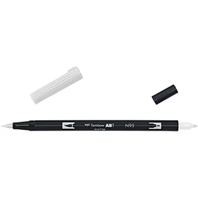 Obrázek Tombow ABT Dual Brush Pen, N95 1P, tužka se dvěma hroty, perfektní pro ruční psaní a Bullet Journal, lze rozmalovat vodou, cool gray 1