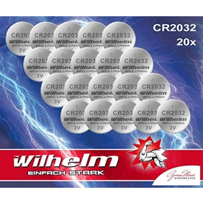 Obrázek 20x knoflíková baterie CR2032 Wilhelm Lithium 3V CR 2032 průmyslové zboží