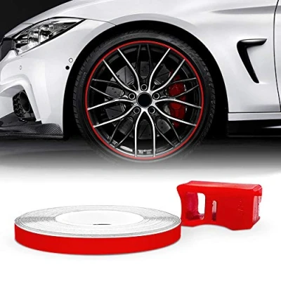 Obrázek 4R Quattroerre.it 10352 reflexní dekorační proužky pro ráfky s aplikátorem, Wheel Trim Stripes červená, 5 mm x 6 m