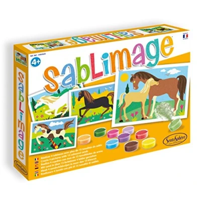 Obrázek Sentosphere 3980887 Sablimage pískové obrazy Sada pro kutily děti, motiv koně, kreativní sada, DIY, barevné