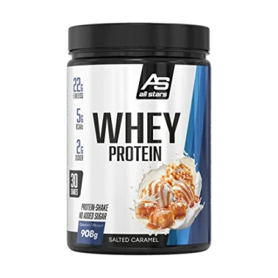 Obrázek All Stars 100% WHEY PROTEIN 908 g I proteinový prášek s kořeněným koncentrátem a izolátem lahodný nízkým obsahem tuku kvalitní krémový koktejl příchutí