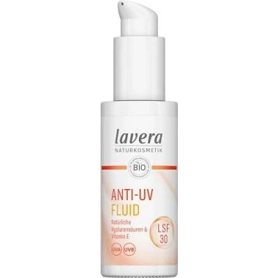 Obrázek lavera Anti UV Fluid LSF 30 chrání před zářením minerální ochrana proti stárnutí pokožky způsobenému sluncem veganská přírodní kosmetika ml