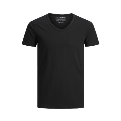 Obrázek Jack &amp; Jones Basic Vneck Jednoduché tričko, Muži, Velikost: XL, Black