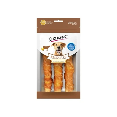 Obrázek DOKAS Tyčky z hovězí kůže obalené kuřecím masem 150g