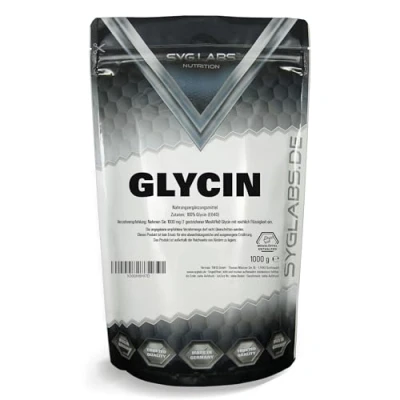 Obrázek glycin prášek 100% čistý 1000 g aminokyseliny 1 kg bez přísad veganský s odměrkou