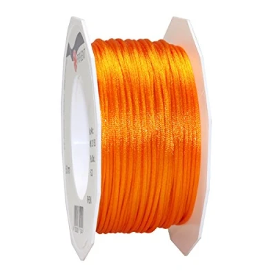 Obrázek Pattberg novinka saténová ozdobná šňůrka Rhein, 3 mm x 50 m, Oranžová