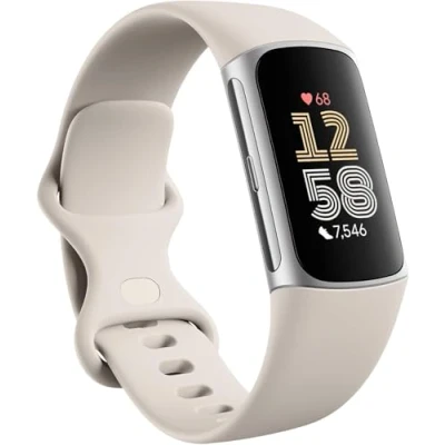 Obrázek Fitbit Charge 6 Stříbrná (Béžový Silikonový Náramek)