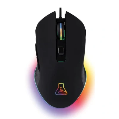 Obrázek THE G LAB Kult Helium USB Gamer Maus mit Kabel Optischer Sensor 800 bis 3200 DPI, 7 farbige LED Hintergrundbeleuchtung, 6 Tasten PC Mac Xbox One PS5 (Kabelgebunden)
