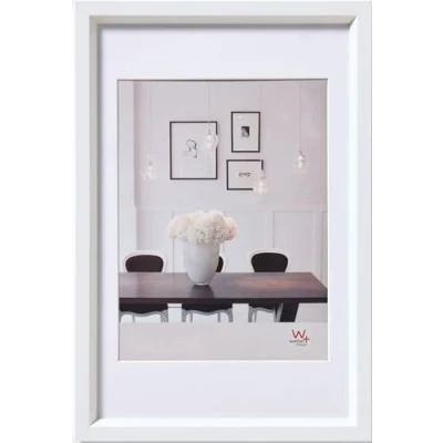 Obrázek walther design rám obrazu bílý 20 x 30 cm s paspartou, Steel Style plastový ES030W,