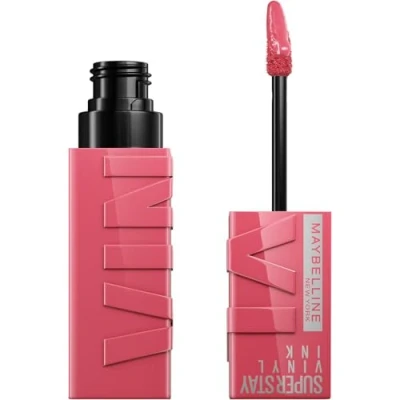 Obrázek Maybelline New York tekutá rtěnka, rtěnka s drží 16 hodin a lesklým finišem, Super Stay Vinyl Ink, č. 145 Rogue, 4,2 ml