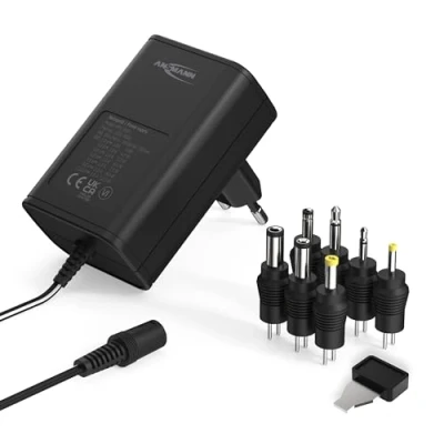 Obrázek ANSMANN APS 1000 univerzální zástrčka síťový zdroj 12 V vč. 7 různých adaptérů síťová do max. mA adaptér pro napájení mnoha malých elektrických přístrojů