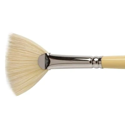 Obrázek Winsor &amp; Newton 5878006 Umělec Chunking Prasečí štětiny štětec pro olejové barvy, vysoká absorpce barev, rovnoměrné vydání barev vějířový č. 6, dlouhá stopka