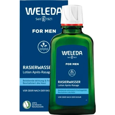 Obrázek WELEDA Bio FOR Men voda na holení přírodní kosmetika Pre Shave &amp; After osvěžuje a oživuje pokožku před po suché mokré holení, pečuje dezinfikuje malé rány (1x 100 ml)