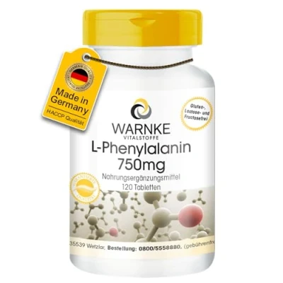 Obrázek L fenylalanin 750 mg 120 tablet vysoce koncentrované a veganské aminokyseliny výstražné vitální látky německá lékárnická kvalita
