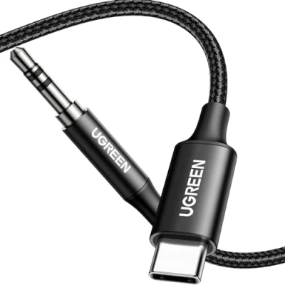 Obrázek UGREEN USB C na Aux Kabel adaptérový jack s DAC čipem kompatibilní iphone 15/15pro/15plus/15pro max/iPad Pro/Air, Galaxy S24 Serie, S23 Ultra/S23/S22/S21, Huawei P60/50/40(1M)
