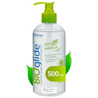 Obrázek JOYDIVISION Originální BIOglide lubride neutrální 500 ml I bio lubrikační prostředek 100% přírodní &amp; veganský na vodní bázi vhodný pro latexové kondomy