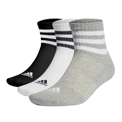 Obrázek adidas Performance 3STRIPES Cushioned Midcut Sportovní ponožky Medium grey heather white black, Velikost: 28 30, black