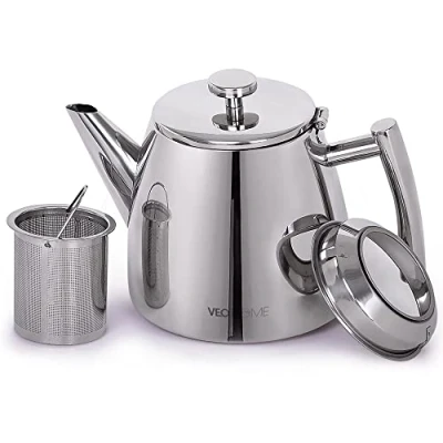 Obrázek Teekanne aus rostfreiem Edelstahl (0,5L) Mit Tee Ei für losen Siebeinsatz Die doppelwandige Isolierung hält länger warm (0,5 L)