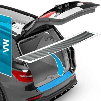 Obrázek uProtect fólie na ochranu zavazadlového prostoru pro VW Passat Variant B8 3G I 2014 2019 ochrana nárazníku, proti poškrábání, ochranná lak karbonový vzhled samolepicí