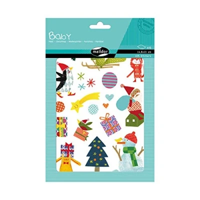 Obrázek Maildor AE032O Baby Packung Stickers (mit 6 Bögen in Format DIN A5, 14, 8 x 21cm, ideal für Kinder ab 2 Jahren, Weihnachten) 1 Pack