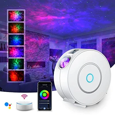 Obrázek LED WIFI projektor hvězdné oblohy, SUPPOU Smart noční světlo 3D Galaxy, hvězd, lampa, děti dospělí se stmíváním/kontrolou hlasu/WiFi spojení pro dětskou party dekorace