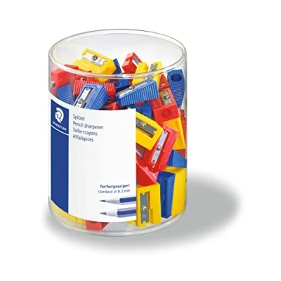 Obrázek STAEDTLER 51050KP100 ořezávátko pro tužky barevně tříděné, 100 kusů v balení kuřáků
