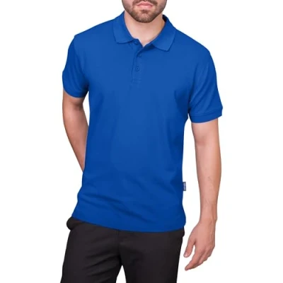 Obrázek HRM pánské Heavy Polo I Premium Shirt ze 100% bavlny Basic Polohkošile lze prát do 60 C Vysoce kvalitní &amp; udržitelné oblečení Workwear, královská modrá