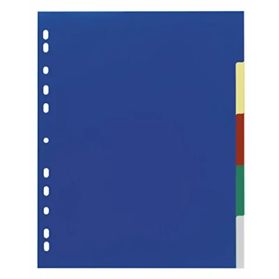 Obrázek Durable Registr pořadačů prázdný z PP, 5barevný, A4 nadměrná šířka, 230 x 297 mm, 5 listů, balení po 20 kusech, 673727