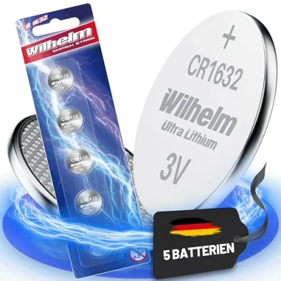 Obrázek 5 x CR1632 CR 1632 WILHELM lithiová knoflíková baterie 3 V 140 mAh ø16 3,2 mm DL1632