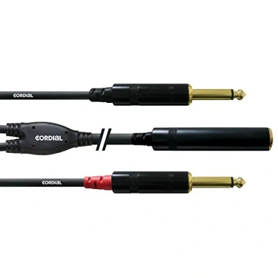 Obrázek CORDIAL CABLES Y kabel nosič stereo Jack samice/2 mono samec 30 cm BRETELLE Essentials