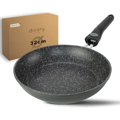 Obrázek DIVORY velká pánev 32 cm I odnímatelná rukojeť, indukční, povrstvená, hliník na smažení indukční (odnímatelná cm)