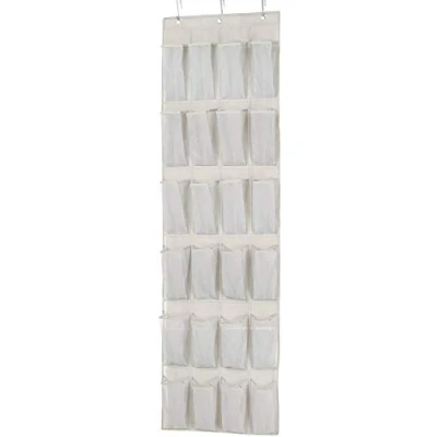 Obrázek Amazon Basics Organizér nad dvířky na boty, střední, 24 párů, béžová/světle šedá