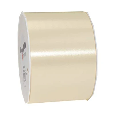 Obrázek C.E. PATTBERG Geschenkband créme, 91 Meter Ringelband 90 mm zum Basteln, Dekorieren &amp; Verpacken von Geschenken zu jedem Anlass