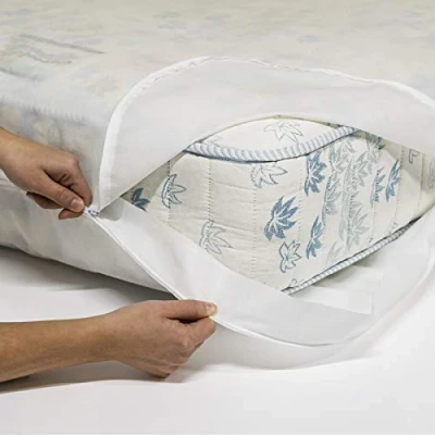 Obrázek Allergosystem Sada proti roztočům sestávající z potahu na matraci se zipem pro dvoulůžko, polypropylen, bílá, 170 x 200 20 a 50 80 cm